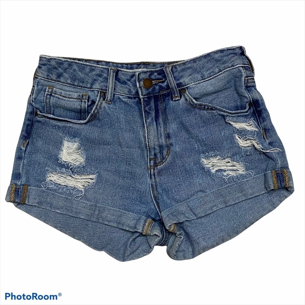 Bullhead Distressed Cuffed Denim Shorts